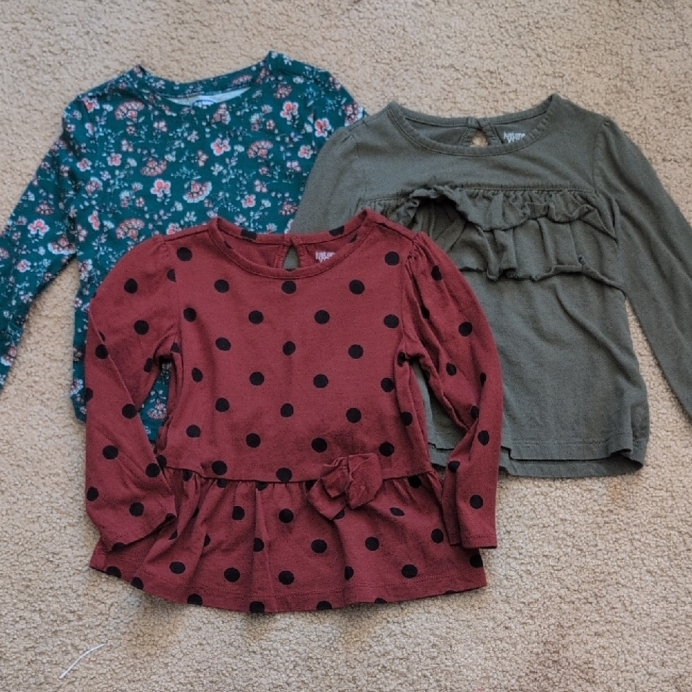 Bundle Of Three Long Sleeve Shirts Mixed Brands Size Girls 2T - Picture 1 of 5